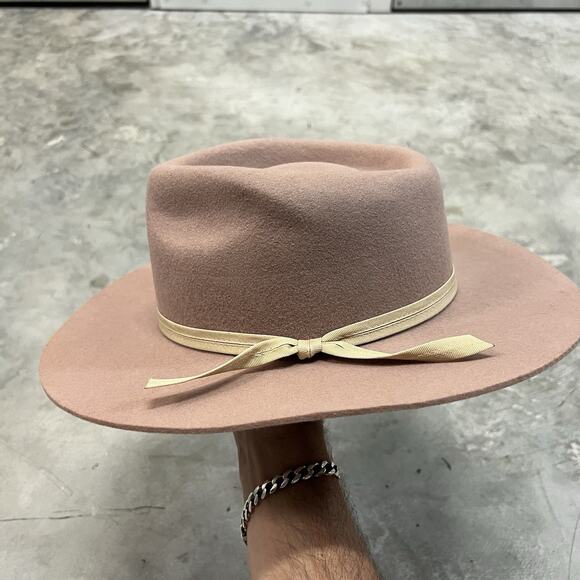 LACK OF COLOR AUSTRALIAN WOOL HAT Nude TAN RANCHER WOOL RIBBON FLAT Size Small